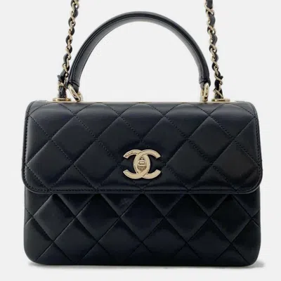 Pre-owned Chanel Black Quilted Lambskin Trendy Cc Shoulder Bag