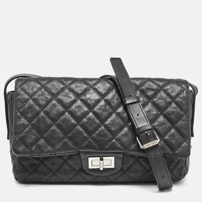 Pre-owned Chanel Black Quilted Leather Easy Reissue Messenger Bag