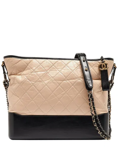 Pre-owned Chanel Black Quilted Leather Large Gabrielle Hobo (authentic )