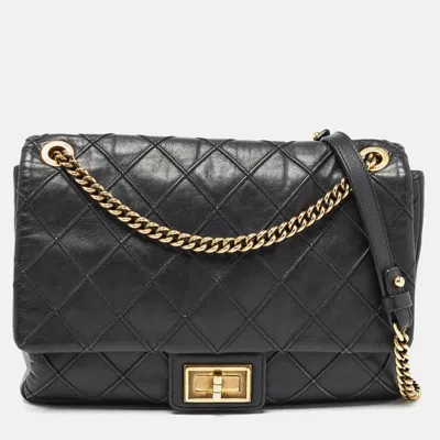 Pre-owned Chanel Black Quilted Leather Medium Cosmos Flap Bag