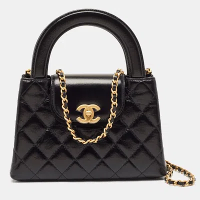 Pre-owned Chanel Black Quilted Leather Mini Kelly Bag