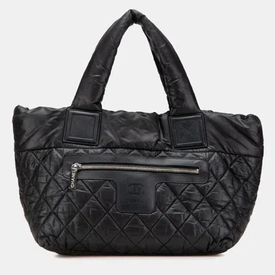 Pre-owned Chanel Black Small Quilted Nylon Coco Cocoon Tote Bag