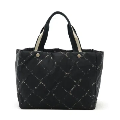 Pre-owned Chanel Black Red Color Nylon Handbag Shoulder Bag Tote Bag ()
