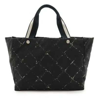 Pre-owned Chanel Black Red Color Nylon Shoulder Bag Tote Bag () In Multi