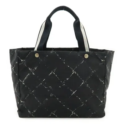 Pre-owned Chanel Black Red Color Nylon Shoulder Bag Tote Bag () In Multi