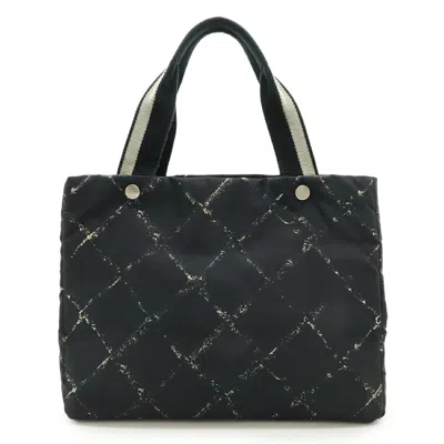 Pre-owned Chanel Black Red Color Travel Line Shoulder Bag Tote Bag () In Multi