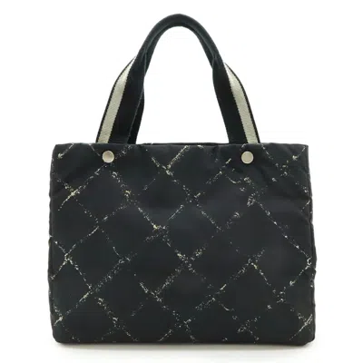 Pre-owned Chanel Black Red Color Travel Line Shoulder Bag Tote Bag () In Multi