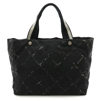 Pre-owned Chanel Black Red Color Travel Line Shoulder Bag Tote Bag () In Multi