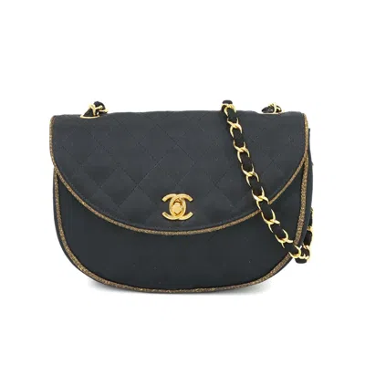 Pre-owned Chanel Black Satin Shoulder Bag ()