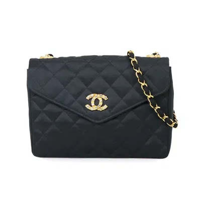 Pre-owned Chanel Black Satin Shoulder Bag ()