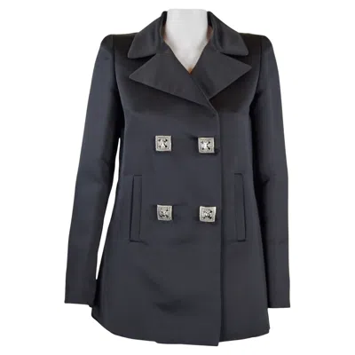 Pre-owned Chanel Black Silk Satin Jacket Pre Fall 2011 Paris Byzance Fr 38