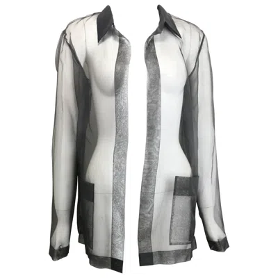 Pre-owned Chanel Black Silk See Through Shirt