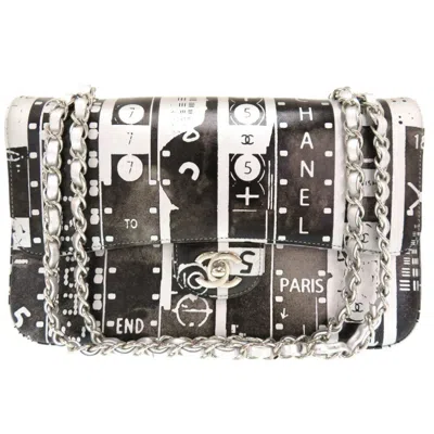 Pre-owned Chanel Black Silver Leather Shoulder Bag () In Black, Silver