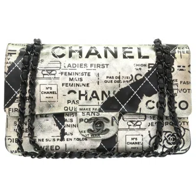 Pre-owned Chanel Black Silver Leather Shoulder Bag () In Black, Silver