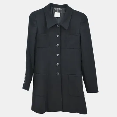 Pre-owned Chanel Black Single-breasted Jacket 96c Size 36