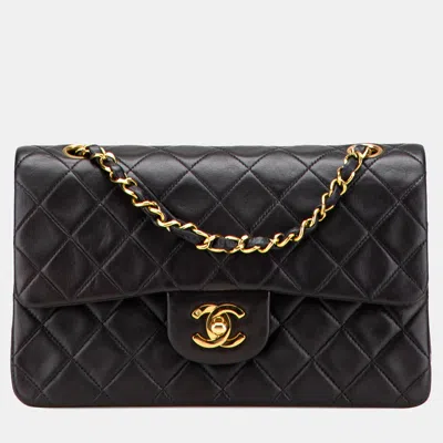 Pre-owned Chanel Black Small Classic Lambskin Double Flap