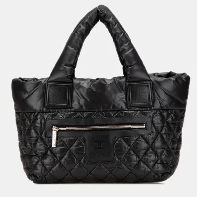 Pre-owned Chanel Black Small Quilted Nylon Coco Cocoon Tote