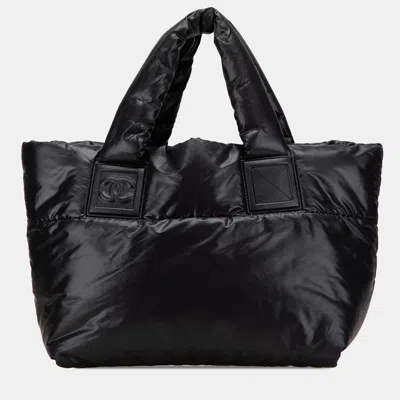 Pre-owned Chanel Black Small Quilted Nylon Coco Cocoon Tote