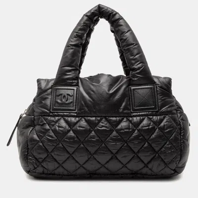 Pre-owned Chanel Black Small Quilted Nylon Coco Cocoon Tote