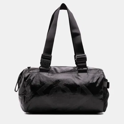 Pre-owned Chanel Black Sports Line Nylon Duffle Bag