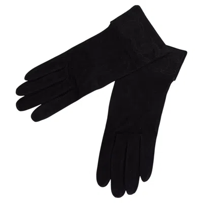 Pre-owned Chanel Black Suede Gloves