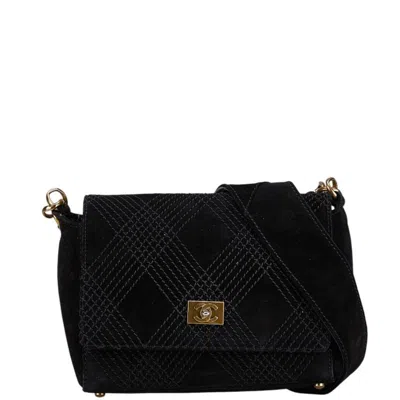 Pre-owned Chanel Black Suede Shoulder Bag ()