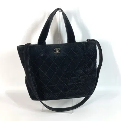 Pre-owned Chanel Black Suede Shoulder Bag Tote Bag ()