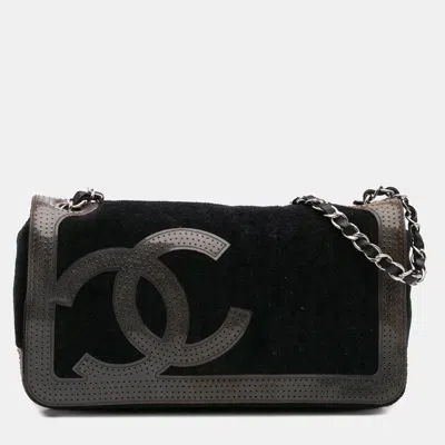 Pre-owned Chanel Black Terry Cloth Cc Sport Line Shoulder Bag