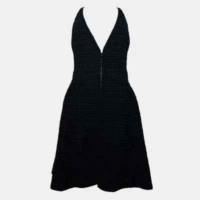 Pre-owned Chanel Black Tweed Dress Fr 36