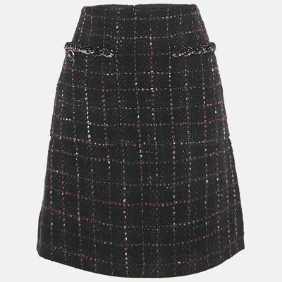 Pre-owned Chanel Black Tweed Mini Skirt S