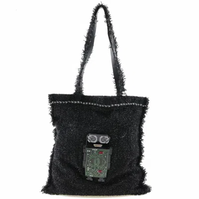 Pre-owned Chanel Black Tweed Tote Bag ()
