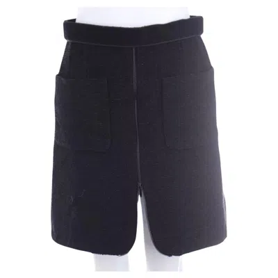 Pre-owned Chanel Black Tweed Zipper Skirt