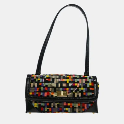 Pre-owned Chanel Black Velvet Mademoiselle Lock Cc Handbag