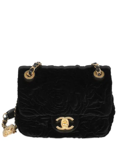 Pre-owned Chanel Black Velvet Mini Square Flap Bag (authentic Pre-loved)