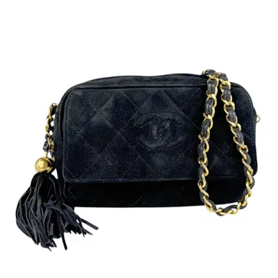 Pre-owned Chanel Black Velvet Shoulder Bag ()