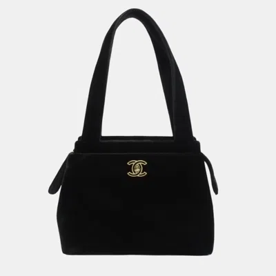 Pre-owned Chanel Black Velvet Turnlock Handbag