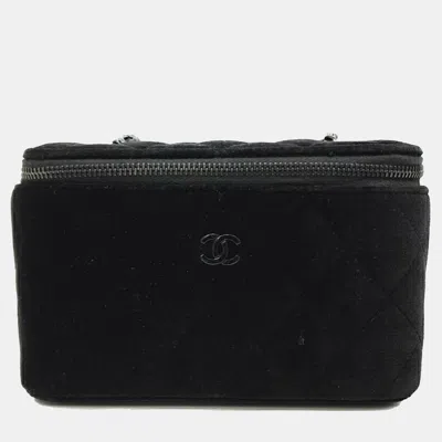 Pre-owned Chanel Black Velvet Vanity Crossbody Bag