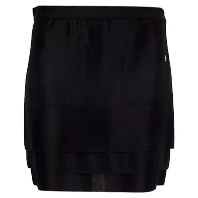 Pre-owned Chanel Black Viscose Layere Mini With Pockets Skirt 38 S