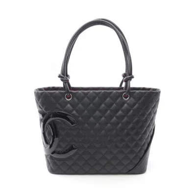 Pre-owned Chanel Black White Cambon Ligne Tote Bag () In Multi