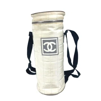 Pre-owned Chanel Black White Nylon Canvas Pochette Shoulder Bag ()