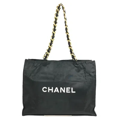 Pre-owned Chanel Black White Nylon Shoulder Bag Tote Bag () In Multi