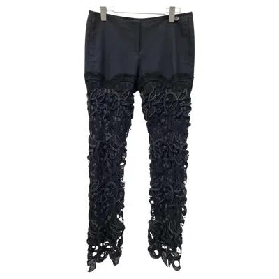 Pre-owned Chanel Black With Lace Pants Size 38
