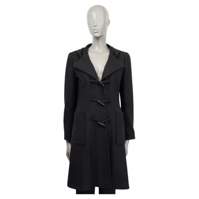Pre-owned Chanel Black Wool 06a Duffle Coat Jacket 42 L