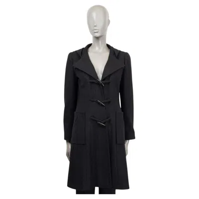Pre-owned Chanel Black Wool 2006 06a Duffle Coat Jacket 38 S