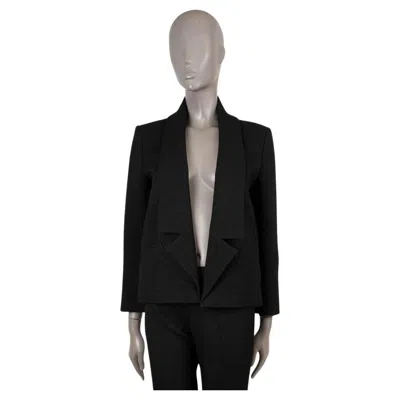 Pre-owned Chanel Black Wool 2014 14b Open Lurex Tweed Jacket 36 Xs
