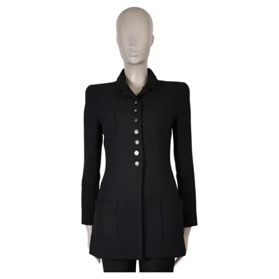 Pre-owned Chanel Black Wool Blend 96p Four Pocket Jacket S