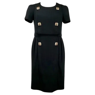 Pre-owned Chanel Black Wool Dress Pre Fall 2011 Paris Byzance Fr 46