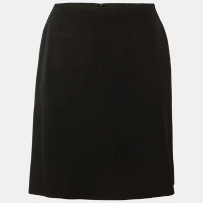 Pre-owned Chanel Black Wool Mini Skirt M