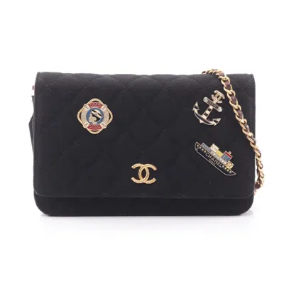 Pre-owned Chanel Black Wool Shoulder Bag ()