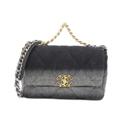 Pre-owned Chanel Black Wool Shoulder Bag ()